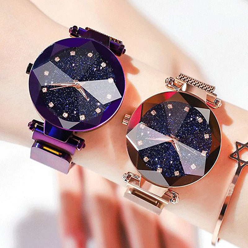 Luxury Women Watches Magnetic Starry Sky Female Clock Quartz Wristwatc –  Alert Acid