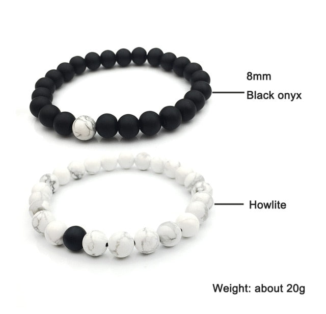 Handmade Black and White Beaded Bracelets