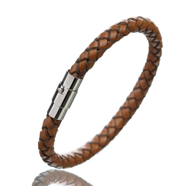 100% Genuine Braided Leather Bracelet