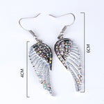 Angel Wings Feather Crystal Earrings