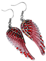 Angel Wings Feather Crystal Earrings