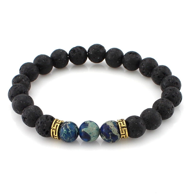 8mm Lava Stone Beads Bracelet