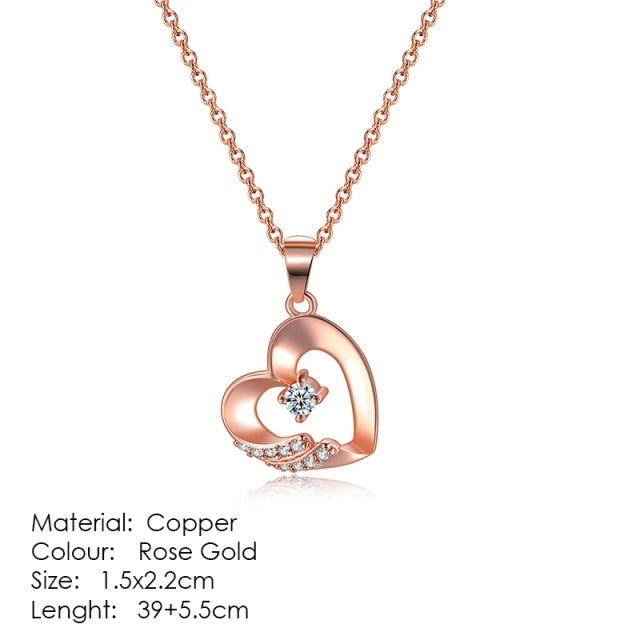 Heart to Heart Rose Gold Pendant Necklace