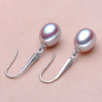 Real 925 Sterling Silver Teardrop Pearl Earrings