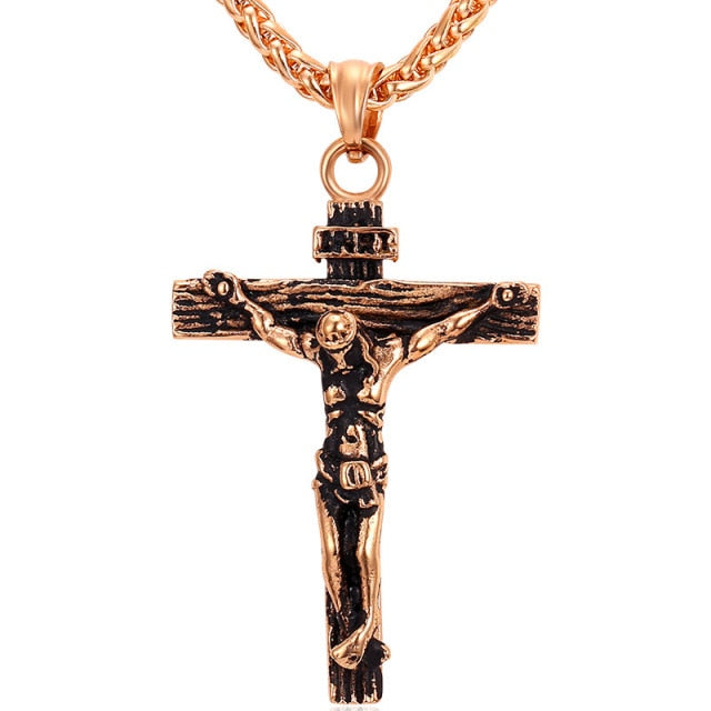 INRI Crucifix Jesus Piece Cross Necklace