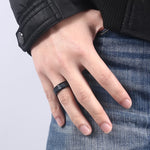 Blue/Black Carbon Fiber Inlay Ring