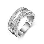 925 Sterling Silver Cubic Zircon Crystal Ring