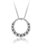 Elegant 925 Sterling Silver Round Pendant Necklace