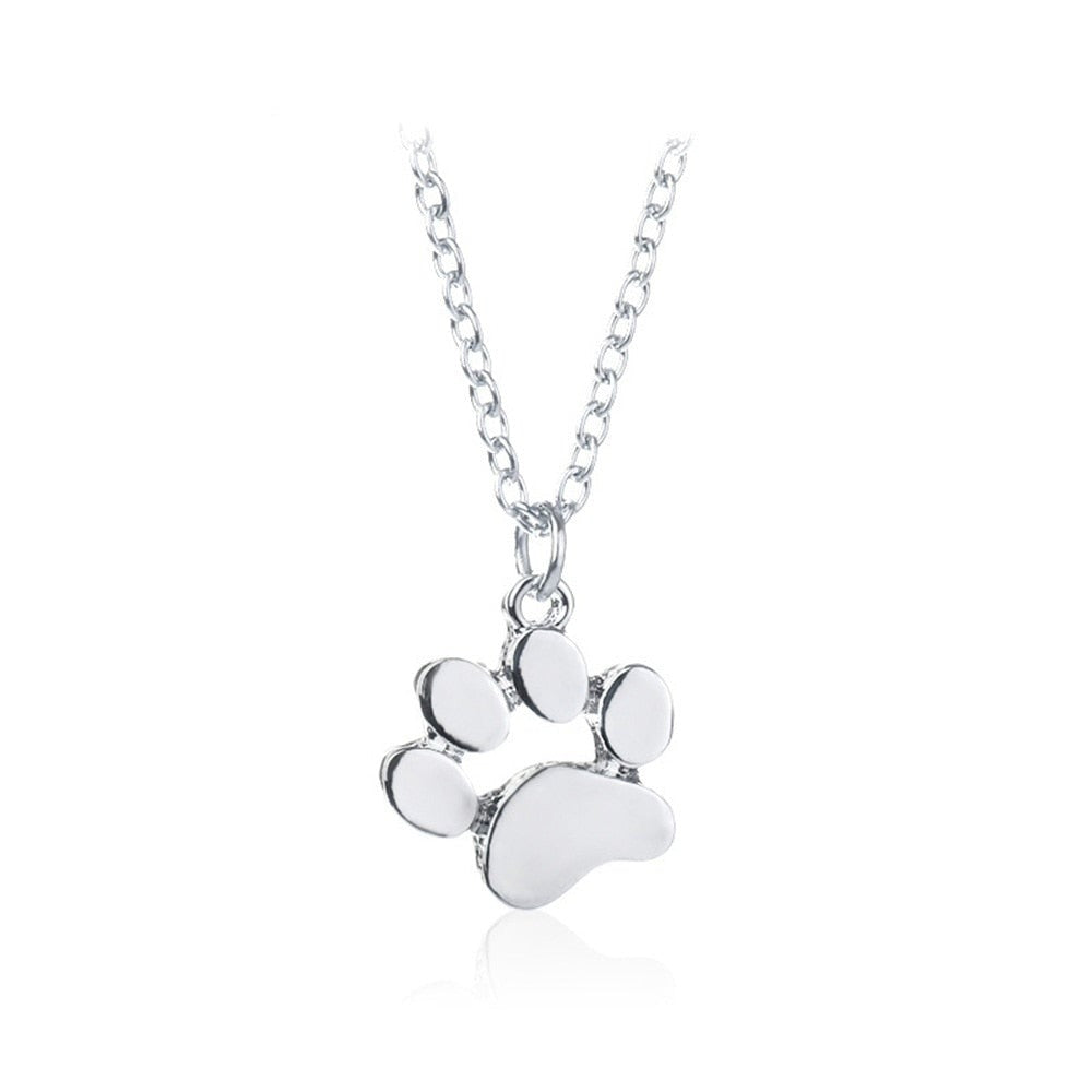 925 Sterling Silver Dogs Footprints Necklace