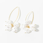 Boho White Imitation Pearl Round Hoop Earrings
