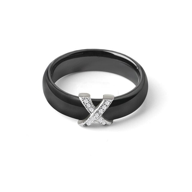 X Cross Ring With AAA Crystal
