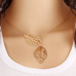 Simple 2 Leaves Choker Necklace