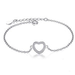 Fashion Silver Heart Charms Bracelet Bangle