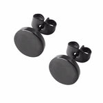 Black Plated Stainless Steel Studs Earrings