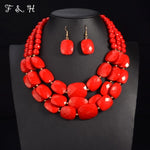 African Beads Multilayer Jewelry Set