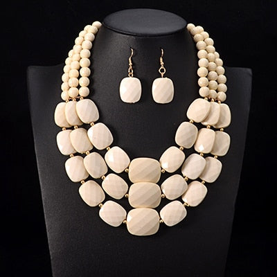 African Beads Multilayer Jewelry Set