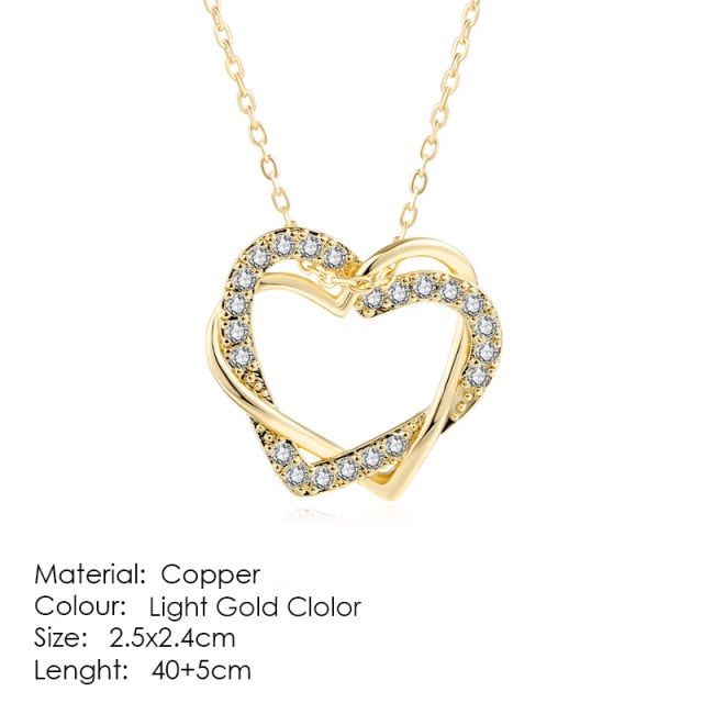 Heart to Heart Rose Gold Pendant Necklace