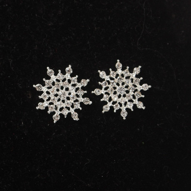 Sliver Snowflake Stud Earrings