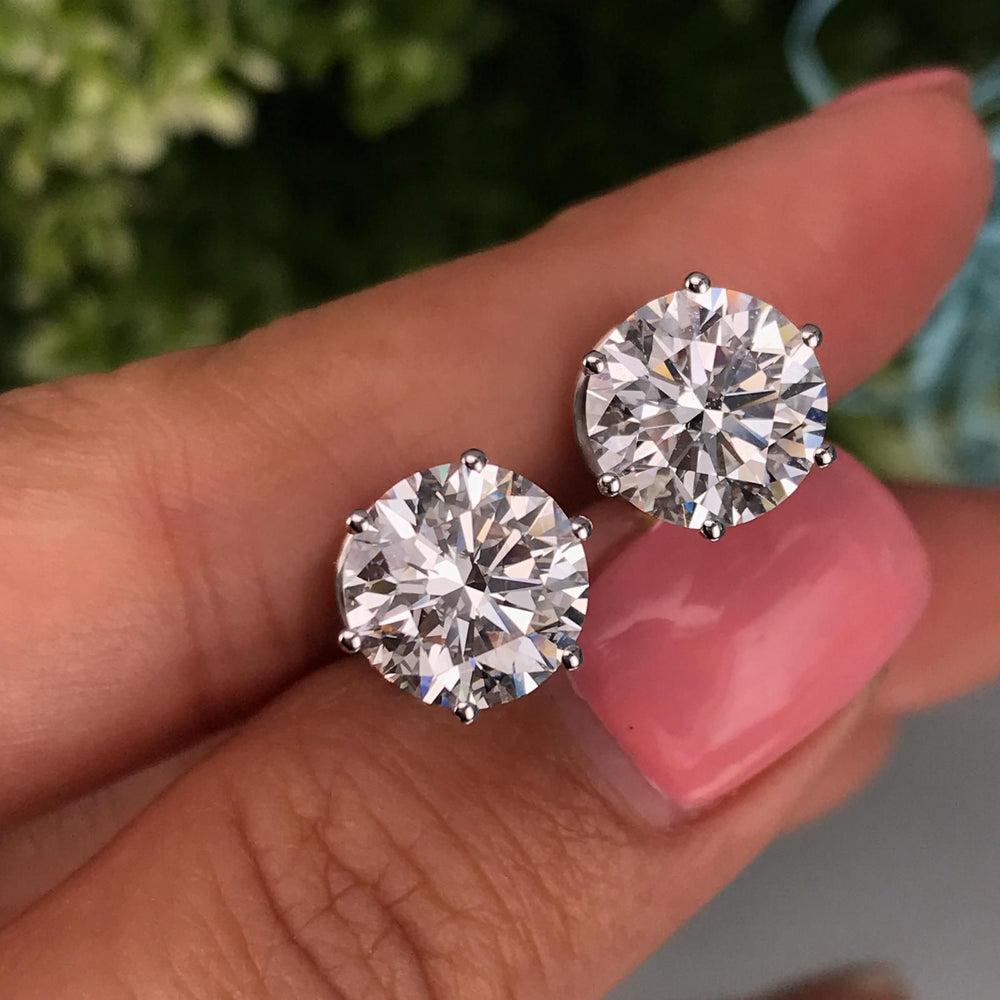 Cubic Zirconia Rose Gold Color Crystal Stud Earrings