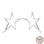 Authentic 925 Sterling Silver Exquisite Star Stud Earrings