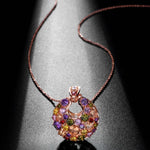 Luxury Multicolor Cubic Zirconia Big Round Necklace Pendant