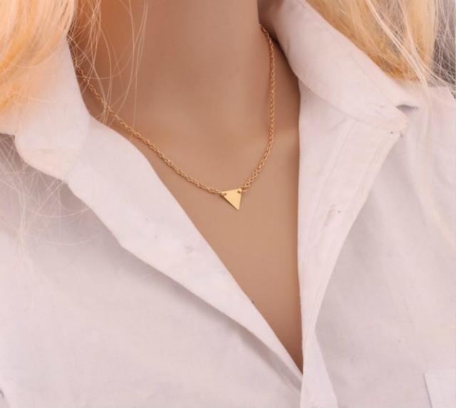Gold Multilayer Long Strip Pendant Necklace