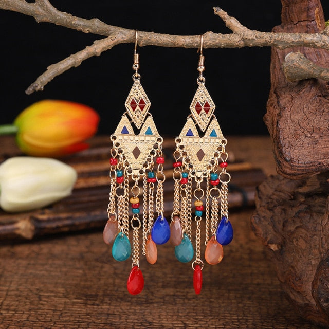 Bohemian Ethnic Fringed Tassel Earrings