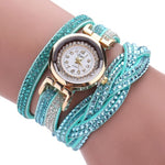 Luxury Crystal Woman Gold Bracelet Quartz Watch