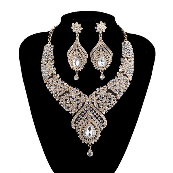 Water Drop Golden Plated Jewelry Set