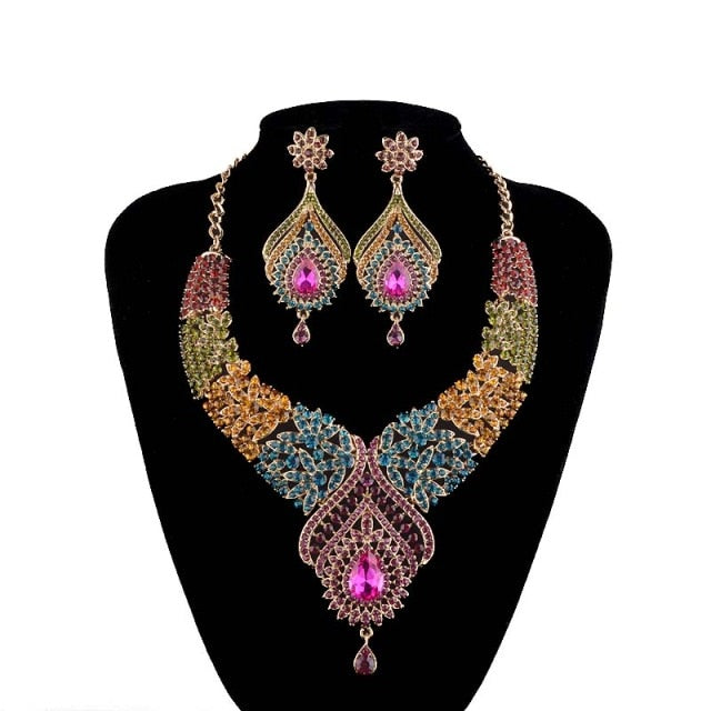 Water Drop Golden Plated Jewelry Set