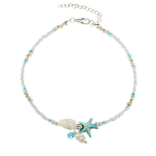 Bohemian Imitation Pearls Starfish Charms Bracelet