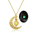 Shine Moon Luminous Stone Pendant Necklace